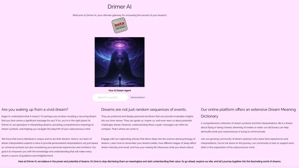 Drimer AI: Dream Dictionary & AI Tool