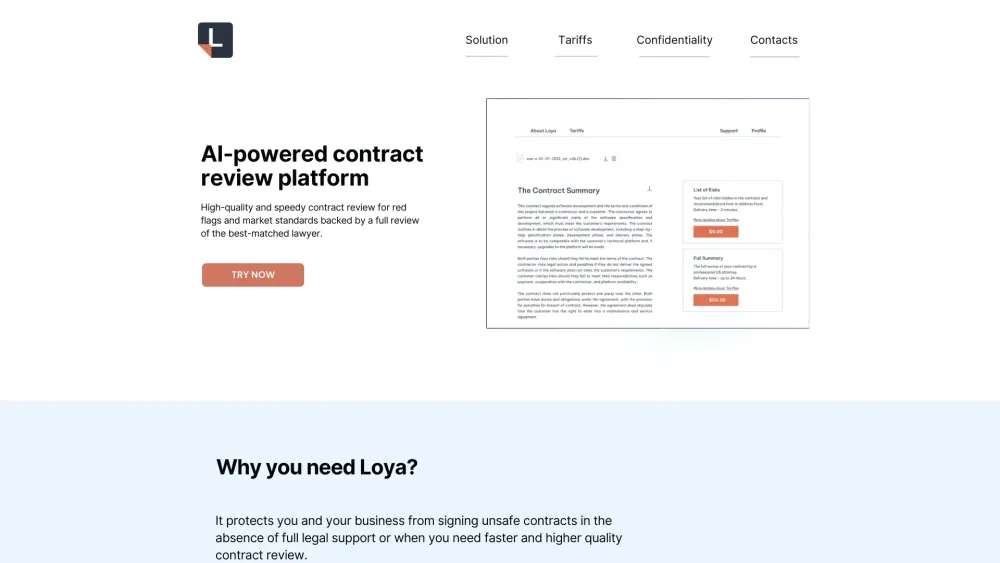 Loya: AI Tool for Contract Review