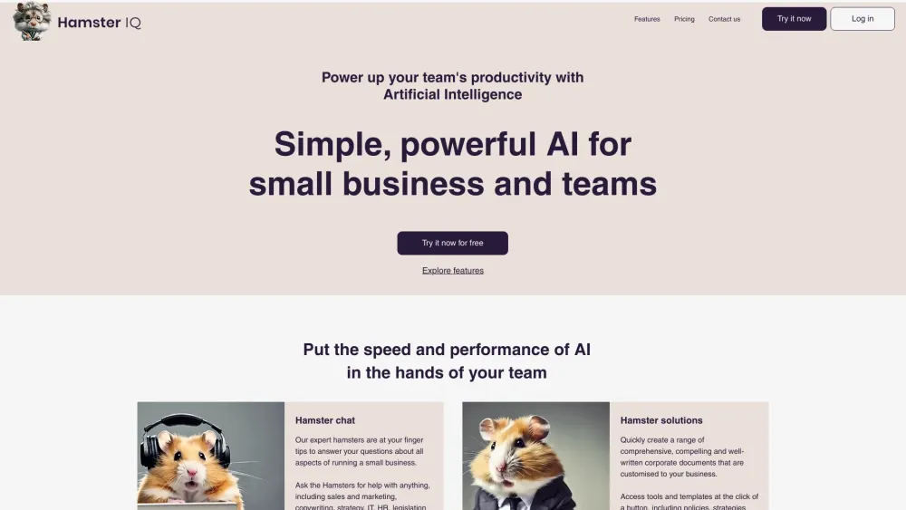 Hamster IQ: AI Tools for Small Business