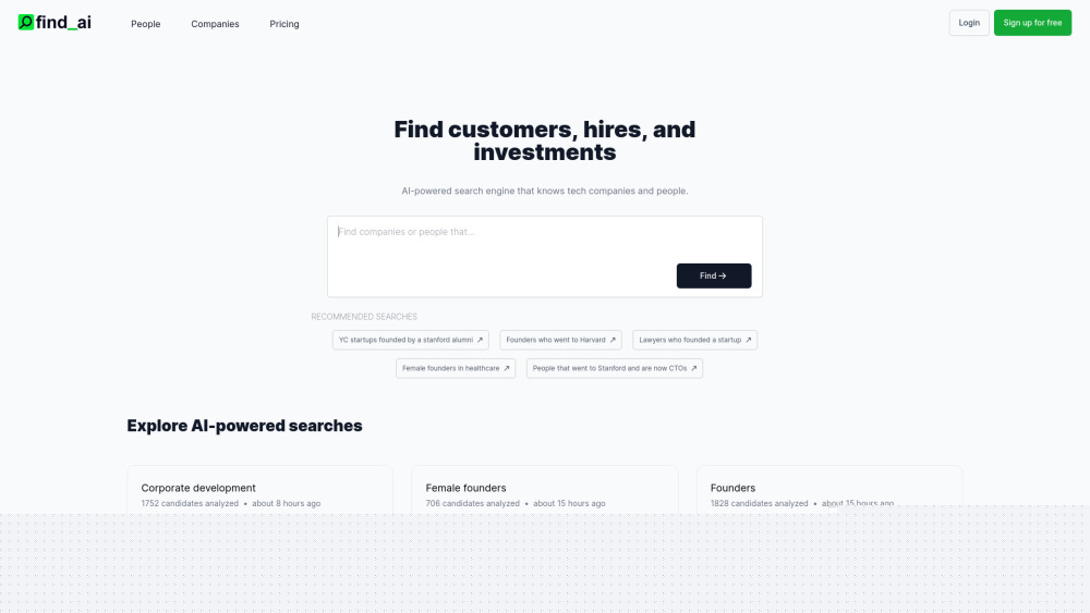 Find AI: Advanced AI Tool for Companies and People