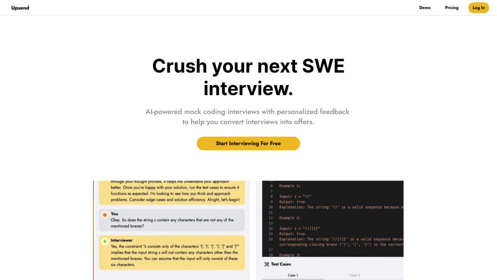 Upsend: AI Coding Interview Tool