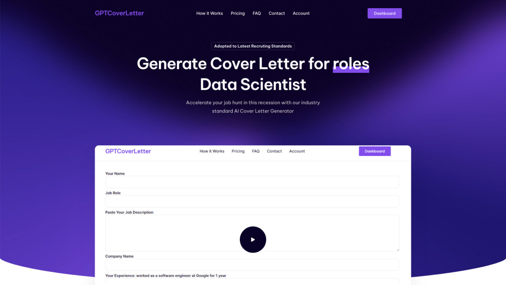 GPT CoverLetter: AI Tool for Tailored Letters