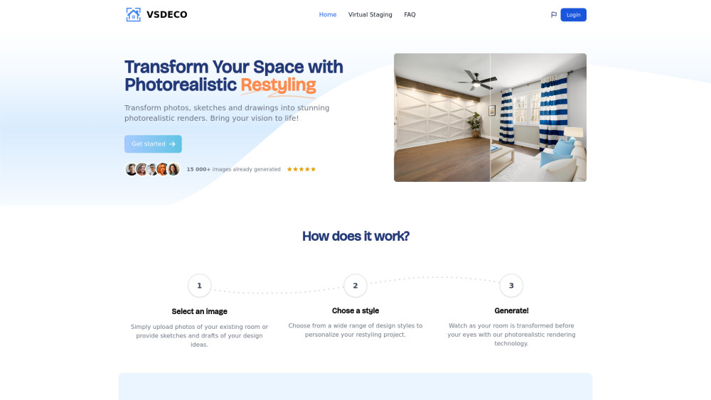 VSDECO | AI Tool for Home Staging: Photorealistic Renders