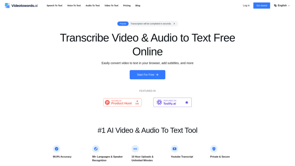 VideoToWords AI: Transform Content with AI Tool