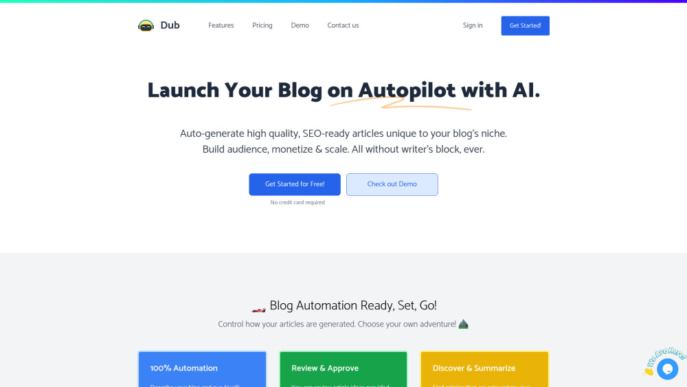 Dub: AI Tool for Blog Automation