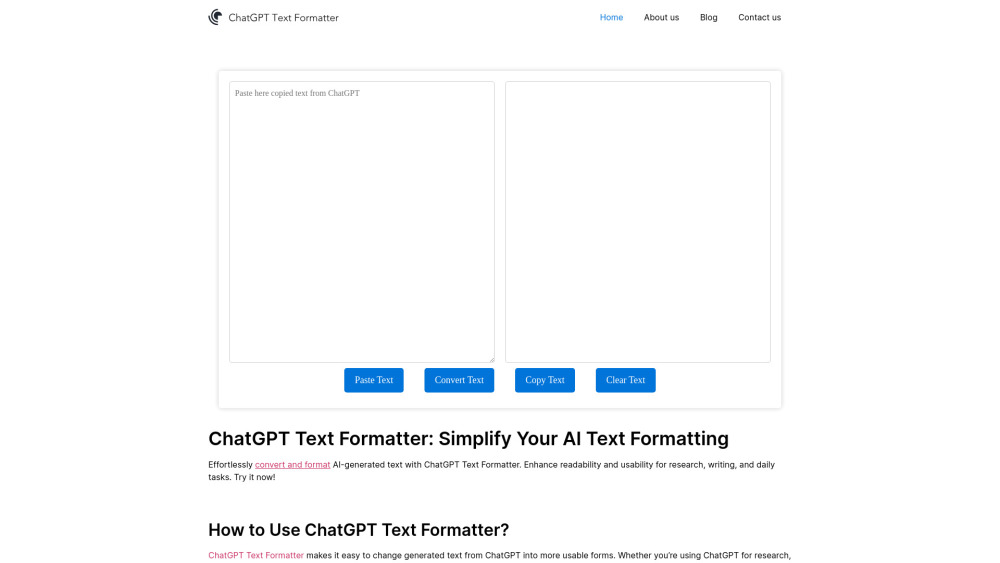 ChatGPT Text Formatter: AI Tool for Perfect Text