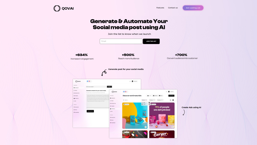 Qovai: AI Tool for Social Media & Ad Gen.