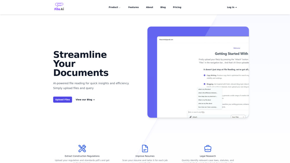 FileAI: AI-powered file reader for document