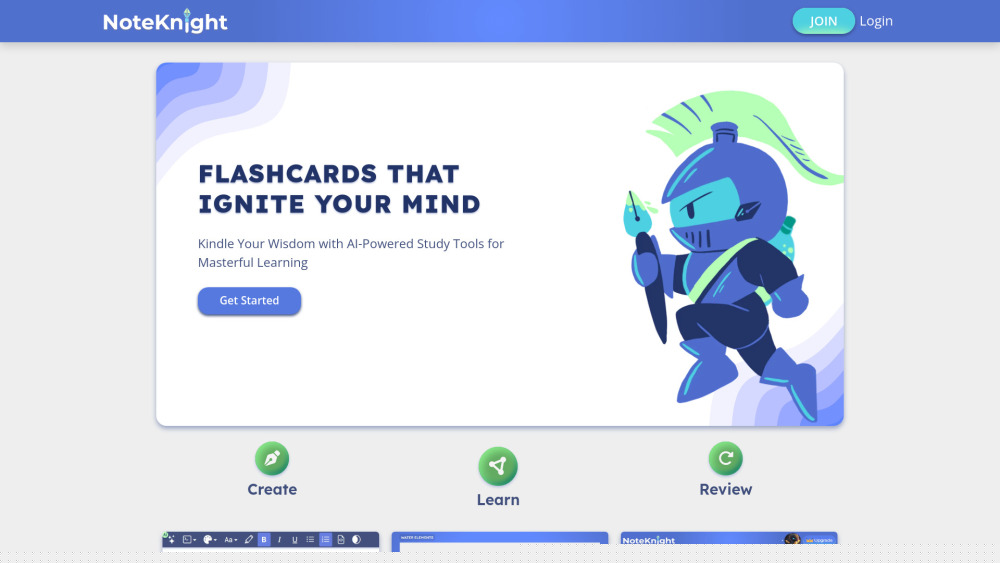 AI Flashcard Maker | NoteKnight: Advanced AI Tool