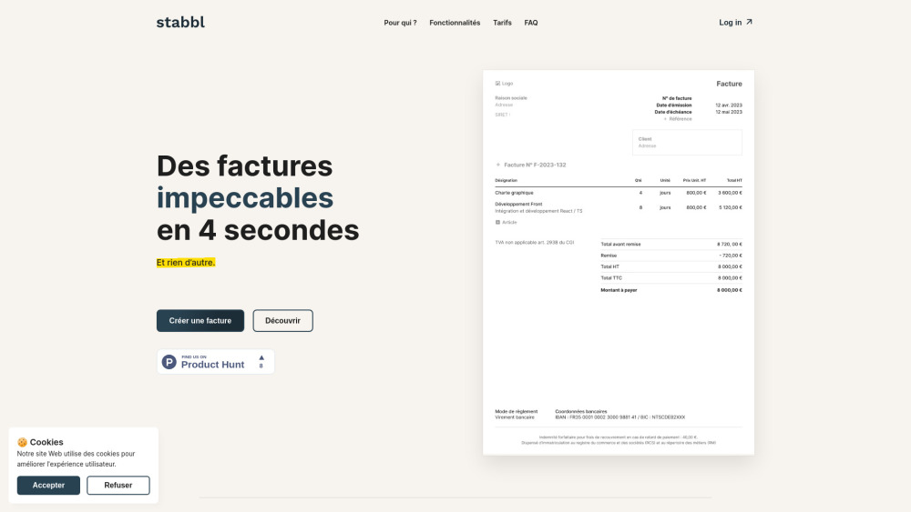 Stabbl Invoice Generator: AI Tool for French Freelancers