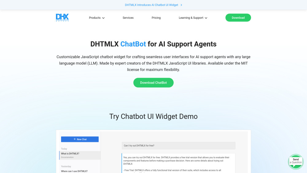 DHTMLX ChatBot: AI Tool for Support Agents