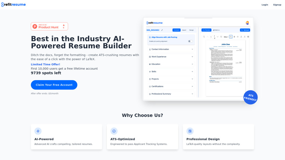 AI Resume Builder: Create LaTeX-quality resumes with this AI tool