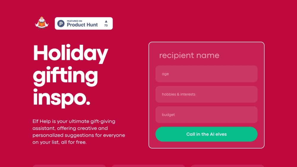 Elf Help: AI Tool for Personalized Holiday Gifts