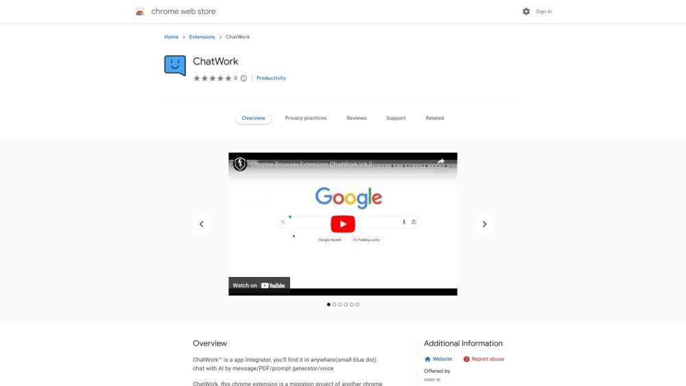 ChatWork™ - Chrome Extension: AI Tool for Multitasking App Integration