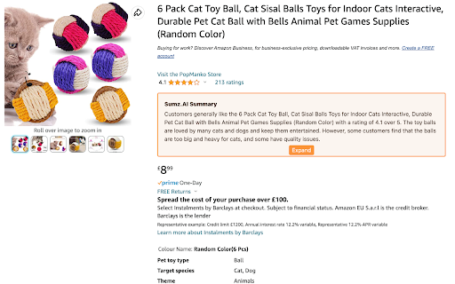 Sumz.AI - Chrome Extension: AI Tool for Amazon Review Summaries