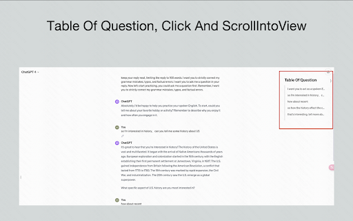 Table Of Questions - Chrome Extension: AI Tool