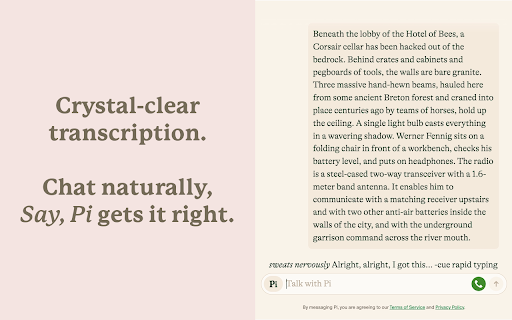 Say, Pi - Chrome Extension: AI Tool for Voice