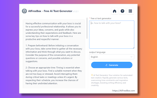 AIFreeBox: AI Tool for Streamline Content Writing