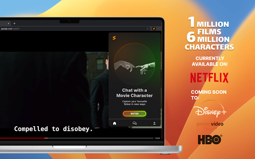 SceneXtras - Chrome Extension: AI Tool for Interacting with Film & Series Characters