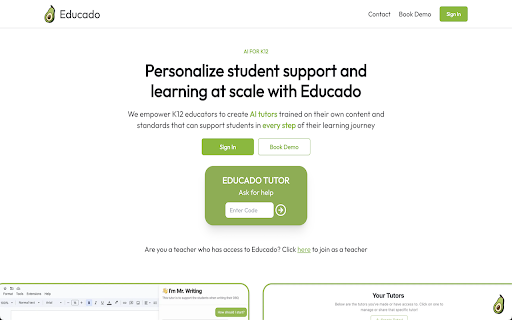 Educado - Chrome Extension: AI Tutoring for K12 Education