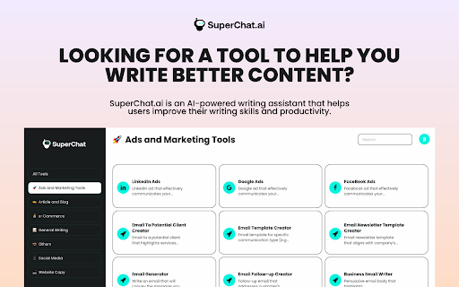 SuperChat.ai - Chrome Extension: AI Writing Tool