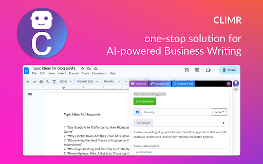 Climr - Chrome Extension: AI Content Tool