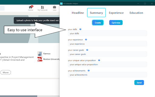 AI LinkedIn Helper - Chrome Extension: AI Tool for Transforming LinkedIn Profiles