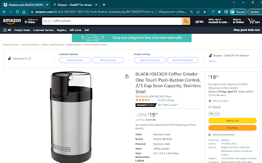 Shopon - Chrome Extension: AI Tool for Analyzing Amazon Reviews & Listings