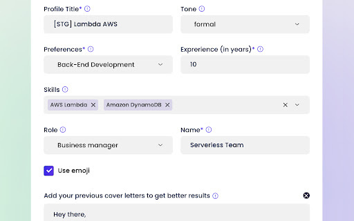 Bestletter - Chrome Extension: AI Cover Letter Tool