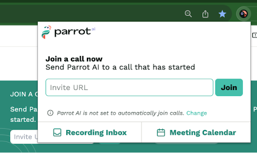 Parrot AI - Chrome Extension: AI Tool for Team Meetings