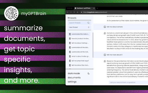 myGPTBrain - Chrome Extension: AI Tool for Instant Answers & Knowledge Consumption