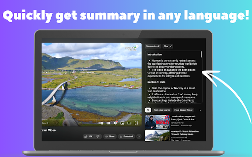 Gemini-powered AI Summarizer - Chrome Extension: AI Tool for Video Summaries