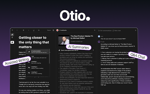 Otio - Chrome Extension: AI Tool for Summarizing