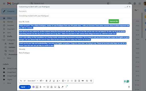 AITextImprover: AI Tool for Email Enhancement