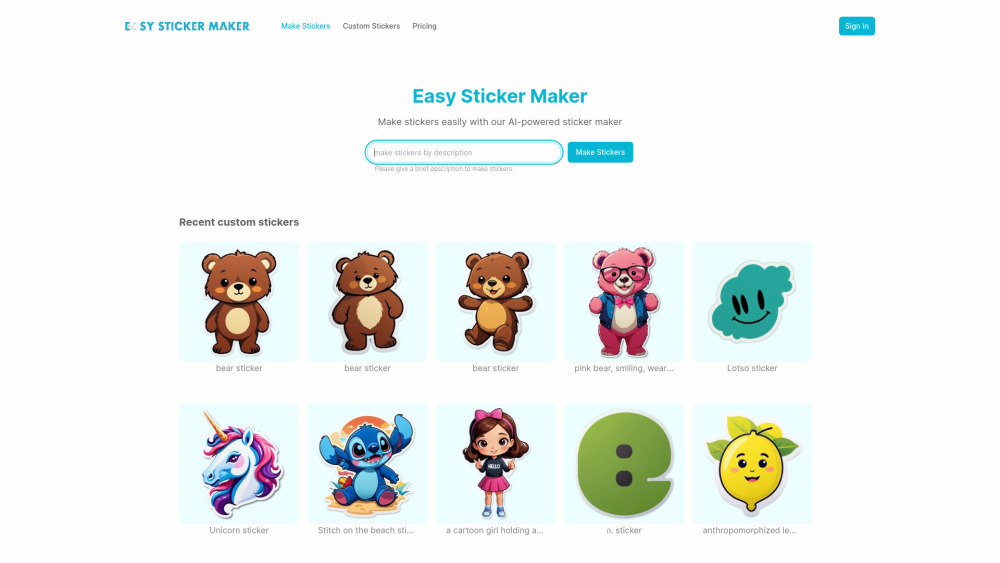 Easy Sticker Maker: AI Tool for Quick & Easy Custo