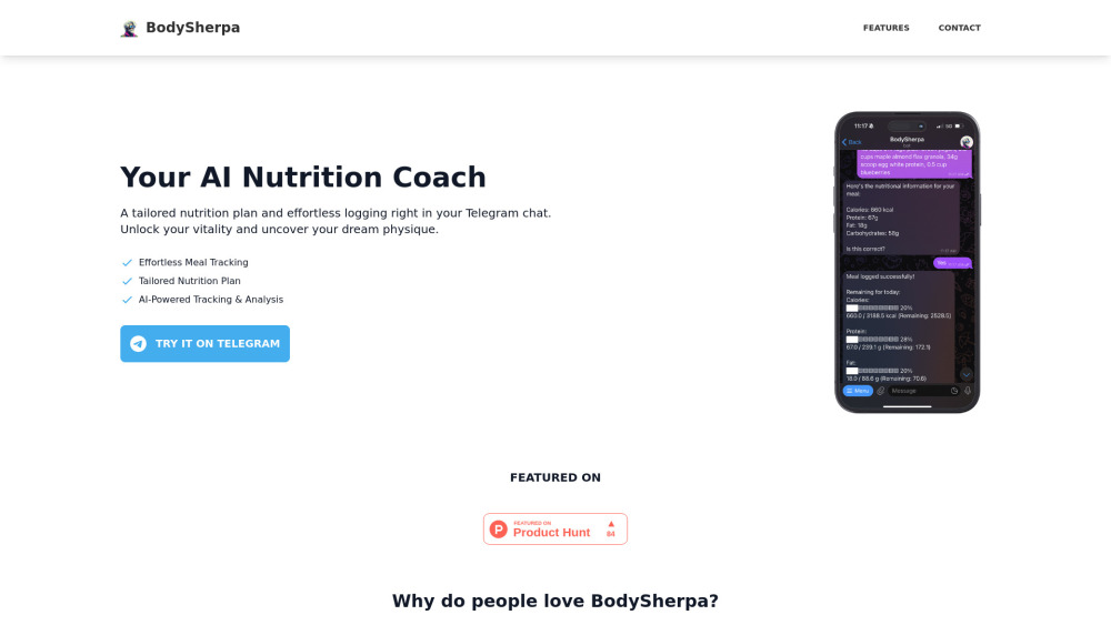 BodySherpa: AI Tool for Custom Meal Plans & Tracking