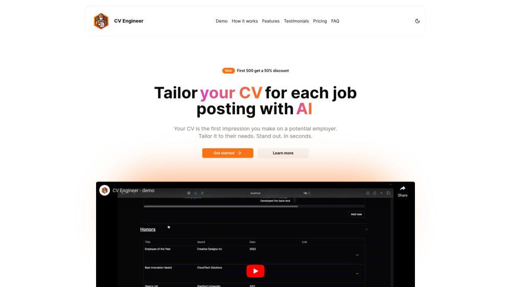 CV Engineer: AI Tool for Job Applications