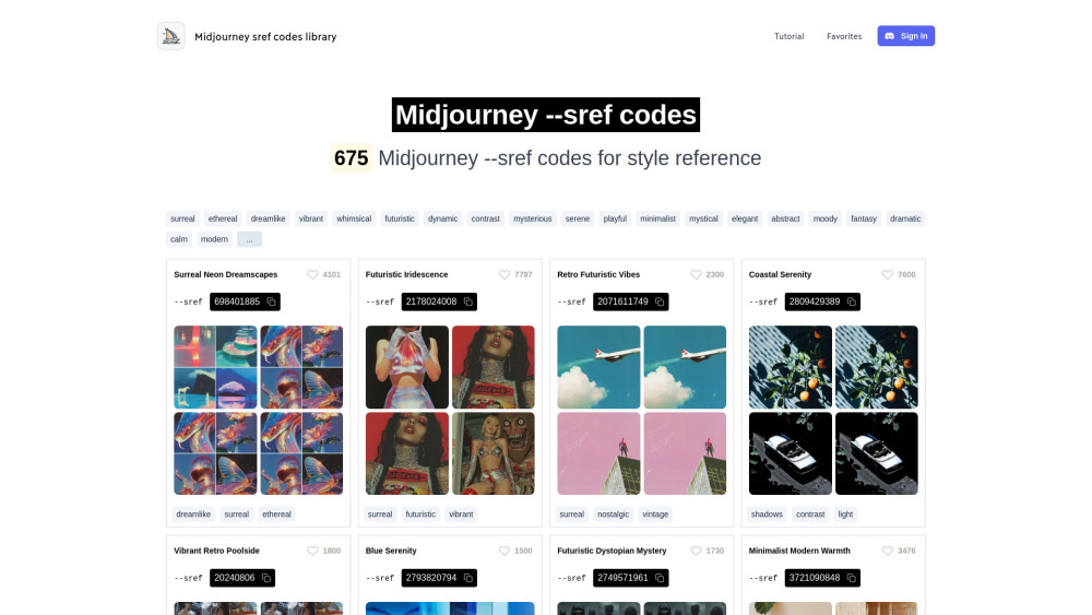 Midjourney Sref Code Library: AI Tool for Art Codes