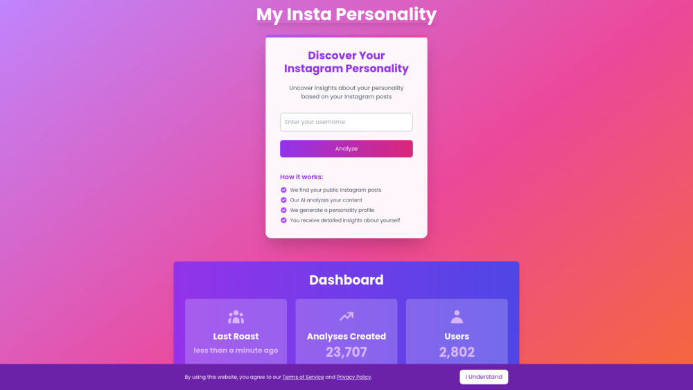 My Insta Personality: AI Tool for Personality Insights