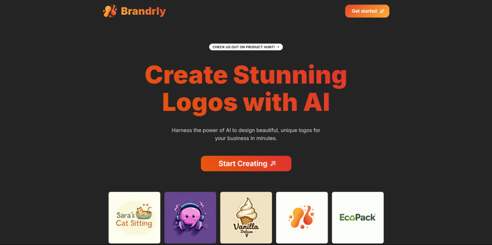 Brandrly Website screenshot