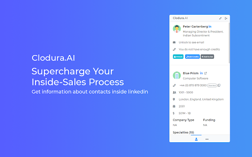 Clodura - Chrome Extension: AI Tool for Contacts