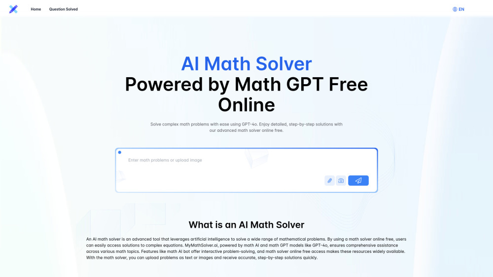 AI Math Solver Powered by Math GPT Free Online: AI Tool for Solving Complex Equations Instantly