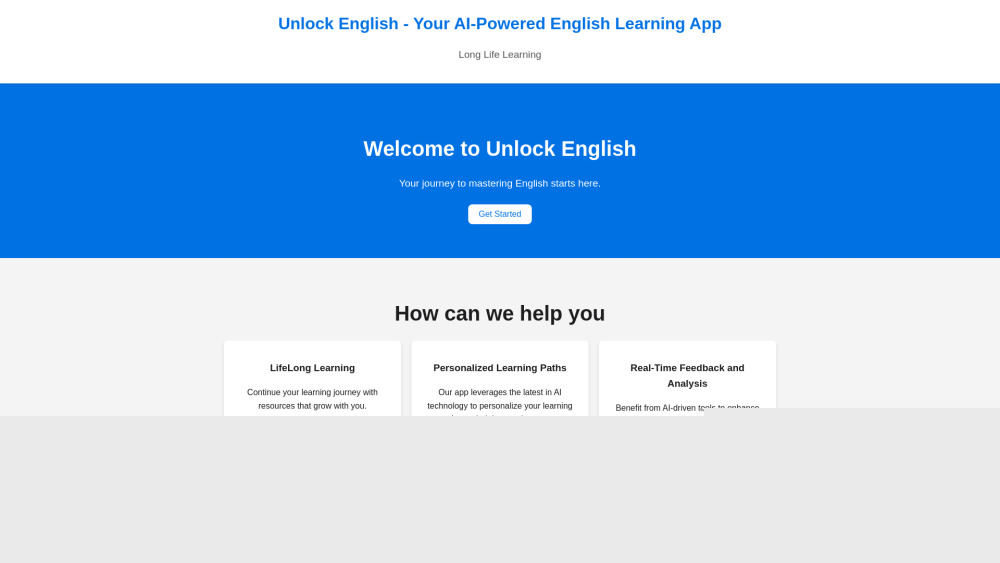 Unlock English: Master English with AI Tool Product Name