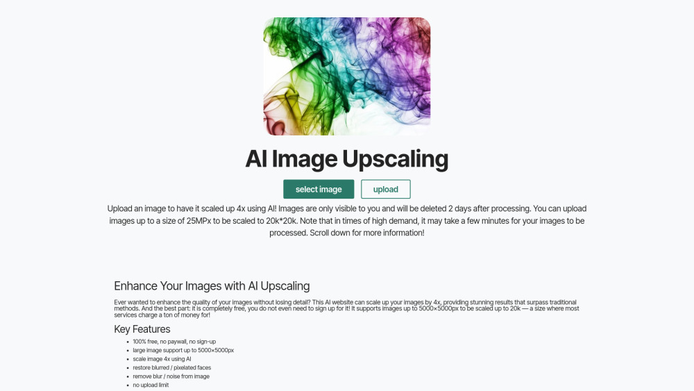 AI Image Upscaling: Free AI Tool for 20K Resolution Enhancement