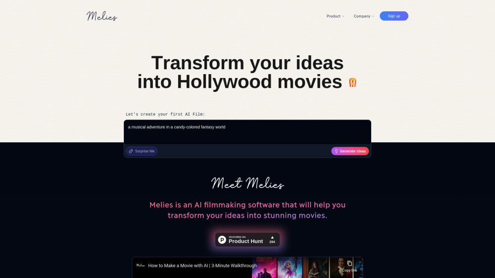 Melies: AI Tool for Filmmakers Transforming Ideas into Movies