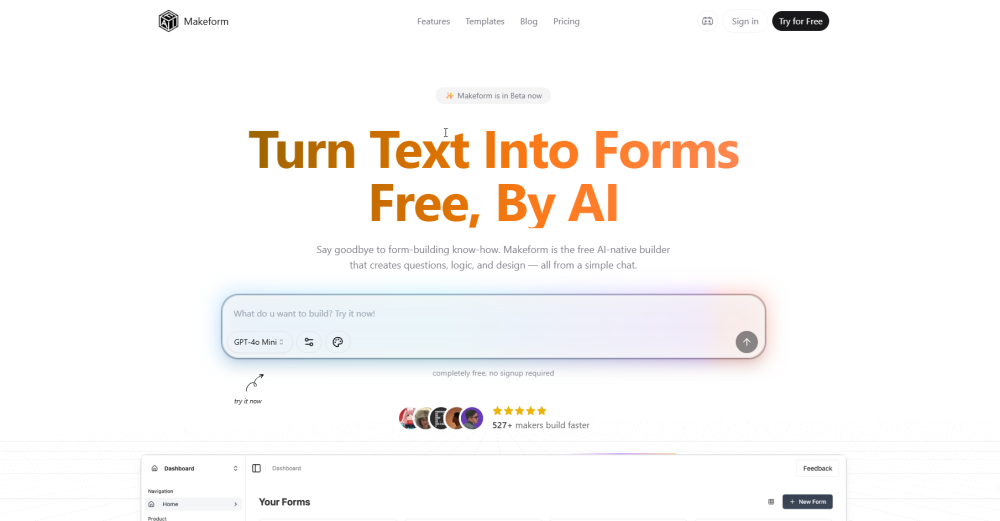 Makeform: AI Tool for Easy Form & Survey Creation