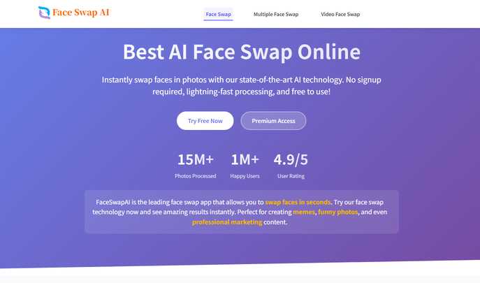 FaceSwapAI - Free Online AI Face Swap | No Signup Required